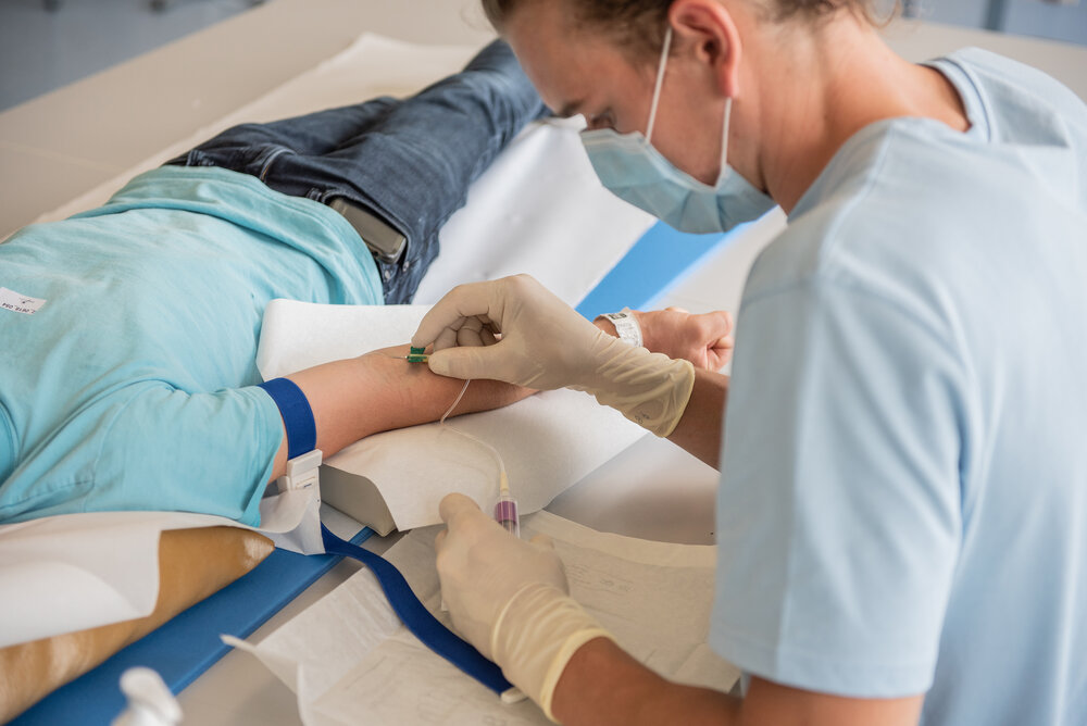 Blood collection is done by trained specialist
